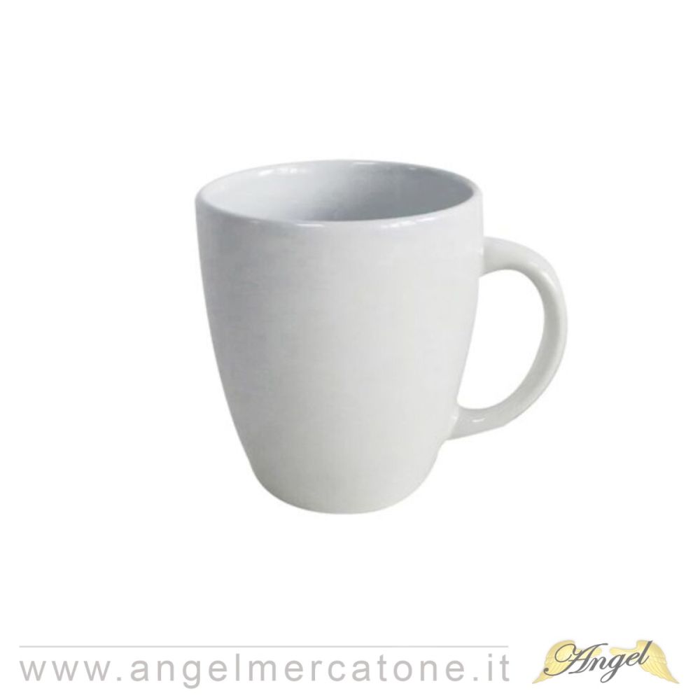 TAZZA TAZZONE IN CERAMICA BIANCA LATTE TISANA COLAZIONE MUG CON MANICO