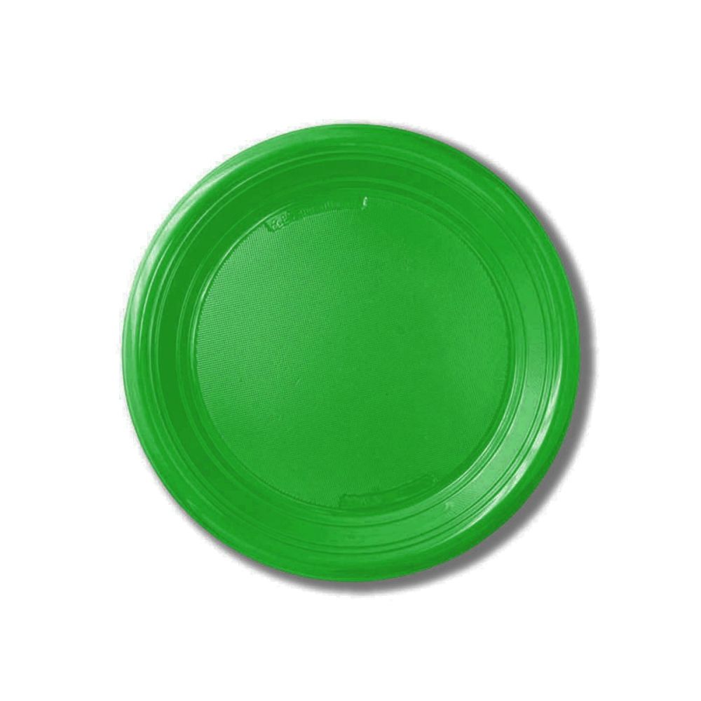 PIATTO DESSERT VERDE IN PLASTICA MONOUSO