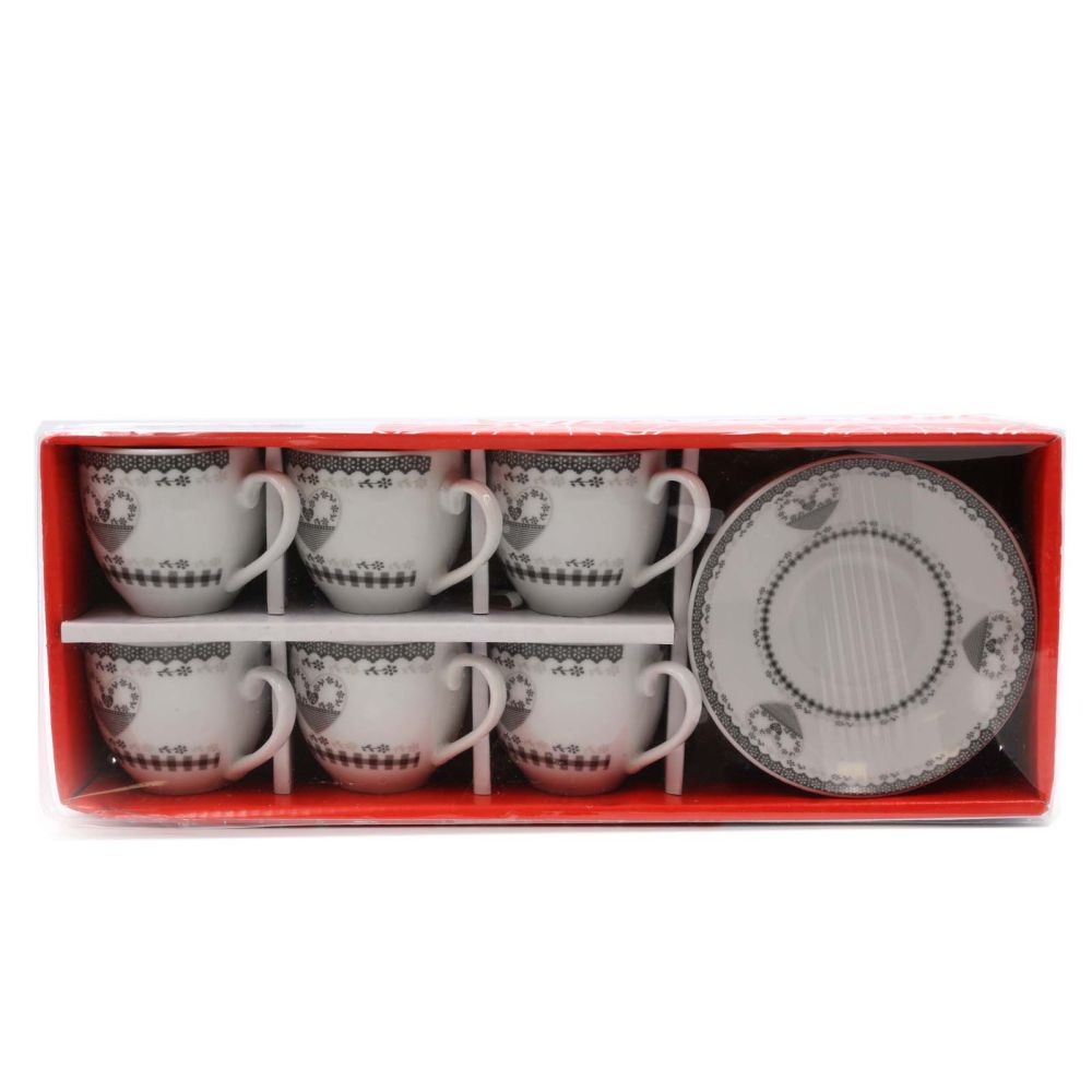 Tazzine da caffe' 9cl colorate - la confezione comprende 6 tazzine, 6  piattini e 6 cucchiaini in colori assortiti