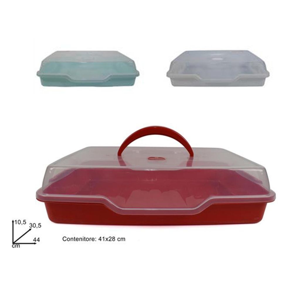 MosJos Porta torta rotonda, in plastica senza BPA, con coperchio, adatto  per torte da 25,4 cm, quattro chiusure laterali sicure, contenitore per il