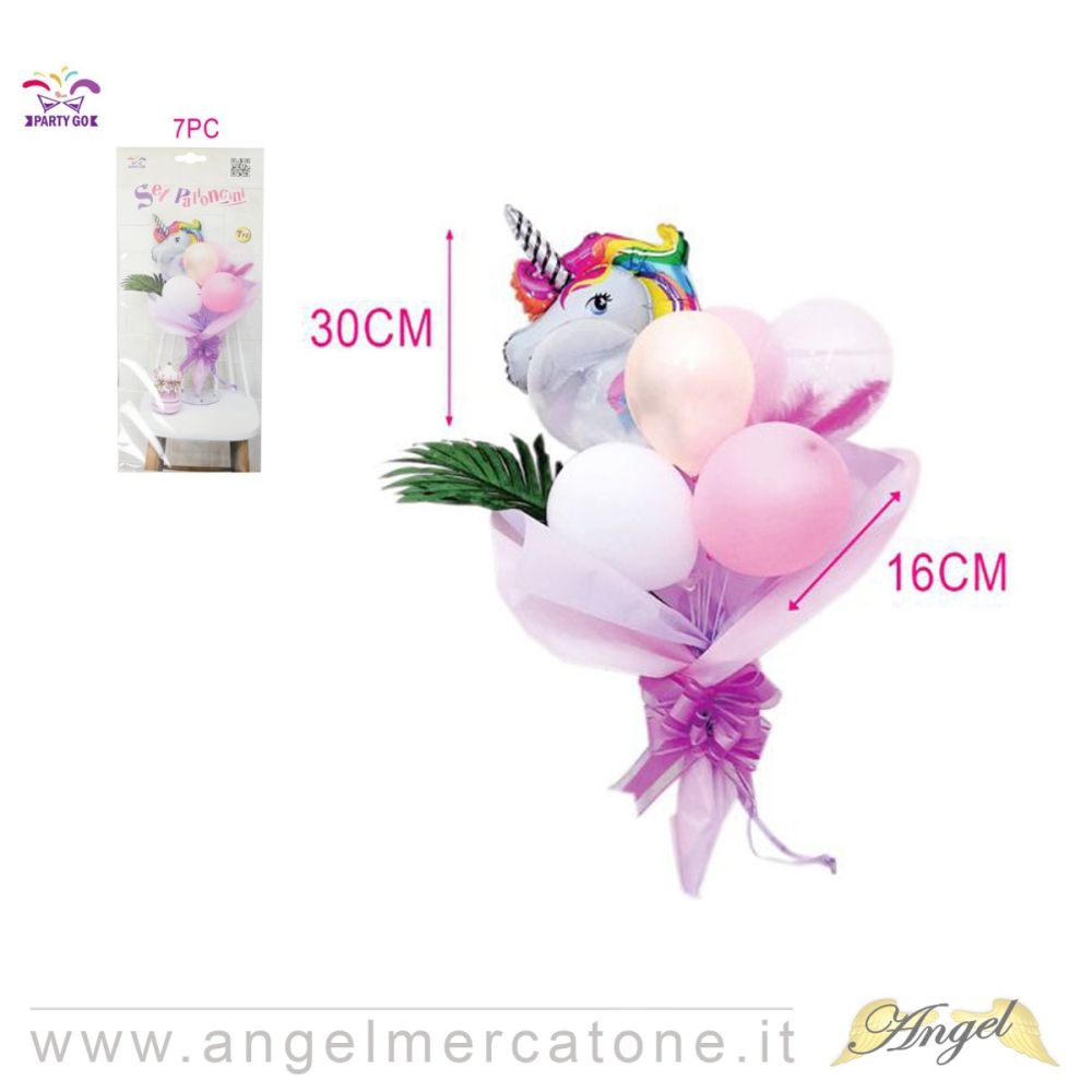 Composizione Palloncini Unicorno 7pz