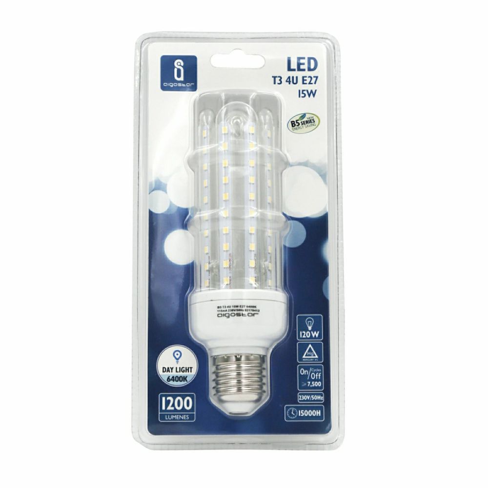 Lampadina Led E27 a tubo a U 12W Bianco freddo 6400K Aigostar 