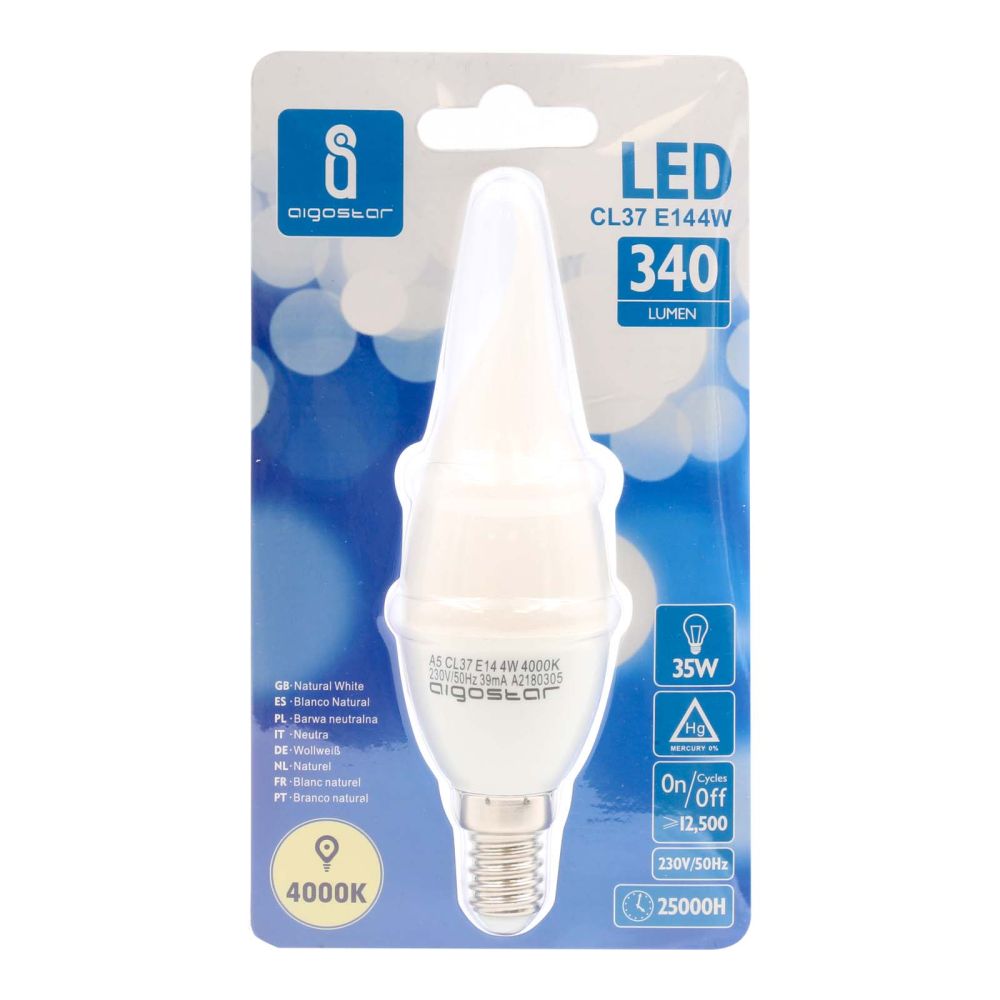 Lampadina a led oliva 7W attacco piccolo universale E14