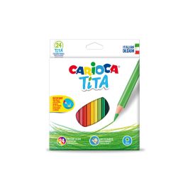 Carioca - Tita Matite Colorate Esagonali con Mina Spessa - Confezione da 12  pezzi