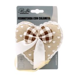 Fermatenda Black Heart in metallo con calamita X066