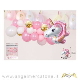 PALLONCINI COMPOSIZIONE UNICORNO 5 PZ